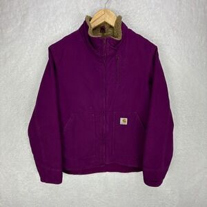 Carhartt Jacket Sherpa Lined Womens Medium WJ022 BGP Bright Purple